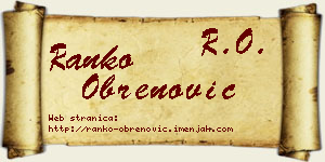 Ranko Obrenović vizit kartica